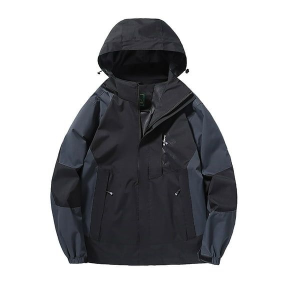 KeShDi Winter Jackets for Men Men's Outdoor Windproof and Waterproof Long Sleeved Hooded Workwear Jacket Jacket Dark Gray 5X