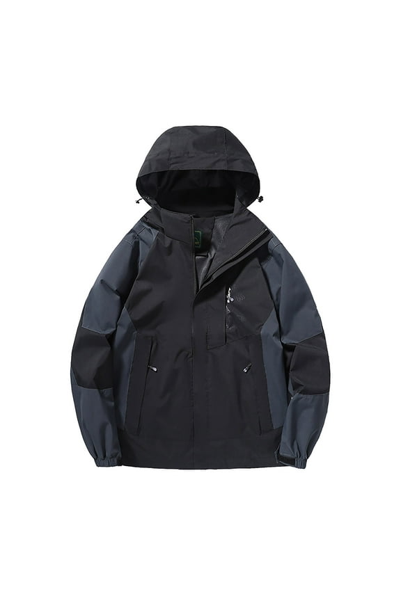 Winter Jackets for Men Men's Outdoor Windproof and Waterproof Long Sleeved Hooded Workwear Jacket Jacket Dark Gray 5X