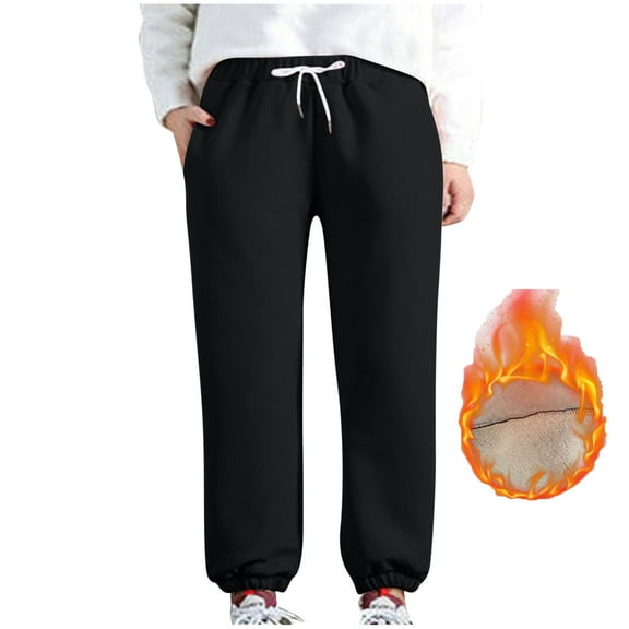 KeShDi Winter Women Work Pants Women's Casual Full-Length Loose Pants Solid High Waist Trousers Long Leg Pants Black XXXXXL