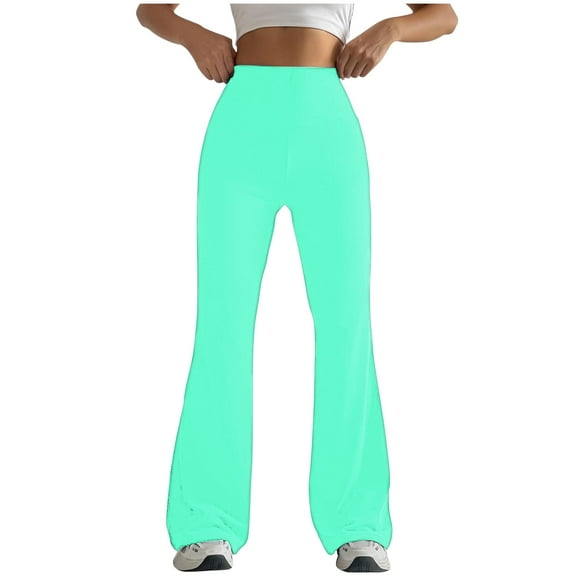 KeShDi Womens Sweatpants Yoga Pants Women Women Solid Color Tight Fitting Hip Shaping Flared Pants Yoga Pants Mint Green 2X