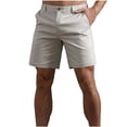 thumbnail image 1 of KeShDi Workout Shorts Running Shorts Basketball Men's Summer Casual Solid Color Button Pocket Breathable Fashion Shorts White M, 1 of 4