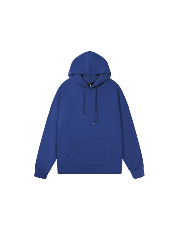 mens hoodies Multicolor Solid Color Hoodie with Pockets Workout Running Active Sweatshirt Men Casual Solid Color Pullover Pocket Long Sleeve Hooded Blouse Dark Blue 4X