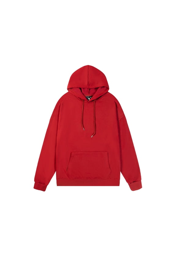 mens hoodies Multicolor Solid Color Hoodie with Pockets Workout Running Active Sweatshirt Men Casual Solid Color Pullover Pocket Long Sleeve Hooded Blouse Red L