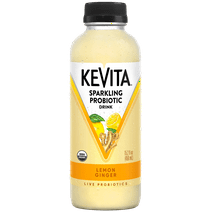 KeVita Lemon Ginger Sparkling Probiotic Drink, 15.2 fl oz Glass Bottle