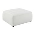thumbnail image 1 of Kea 35 Inch Ottoman, Horizontal Channel Tufted, Gray Faux Sheepskin Fabric, 1 of 6