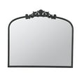 thumbnail image 1 of Kea 41 Inch Wall Mirror, Black Curved Arched Metal Frame, Baroque Design- Saltoro Sherpi, 1 of 5