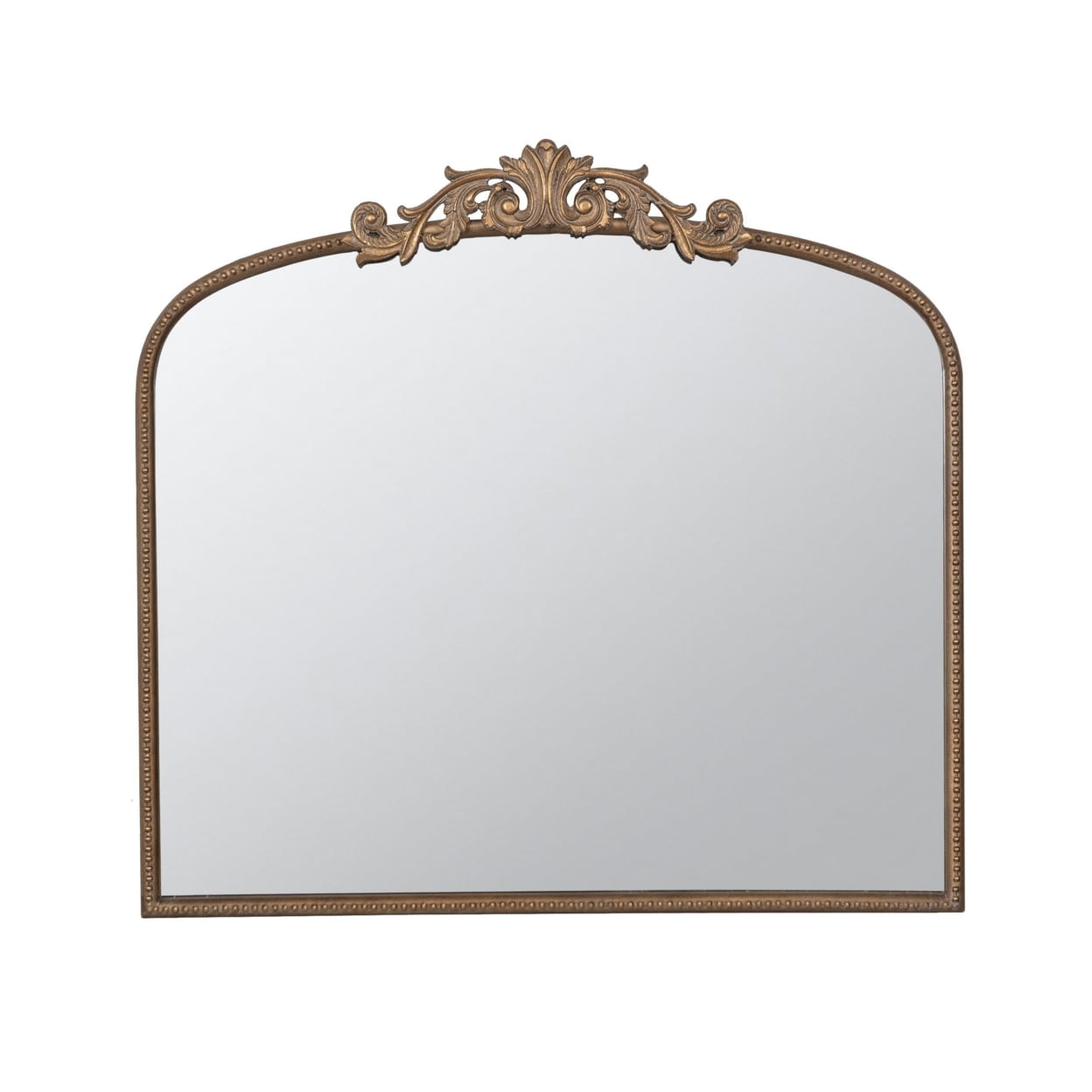 Large Kea 41 Inch Rectangular Wall Mirror with Gold Curved Arched Metal