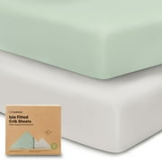 KeaBabies 2pk Bamboo Viscose Crib Sheets for Boys, Girls, Organic Baby Crib Sheet, Fits Standard Nursery Crib Mattresses