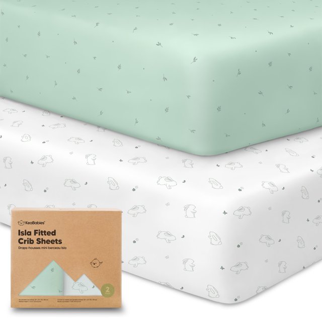KeaBabies 2pk Bamboo Viscose Crib Sheets for Boys, Girls, Organic Baby