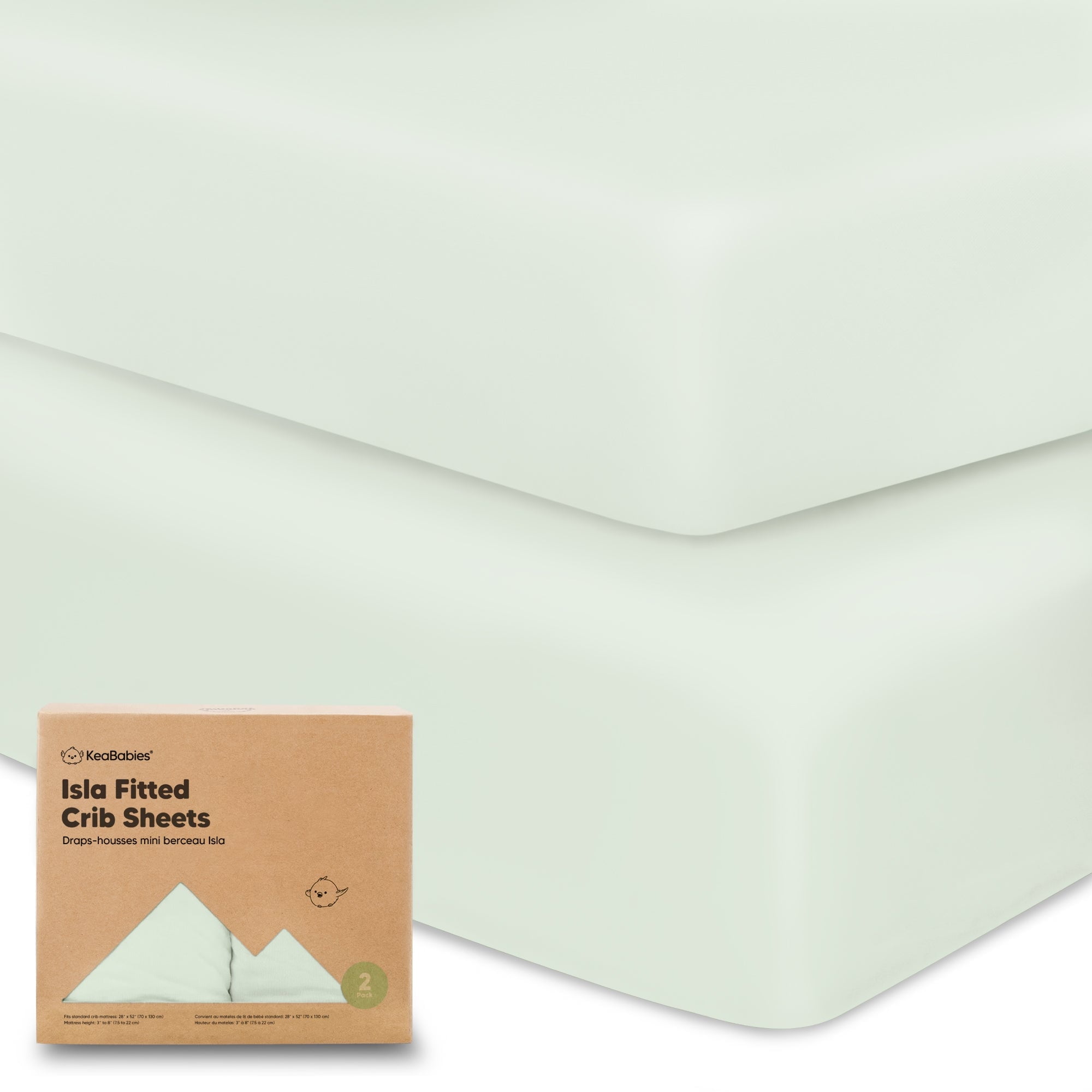 KeaBabies 2pk Bamboo Viscose Crib Sheets for Boys, Girls, Organic Baby