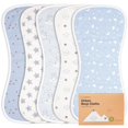 KeaBabies 5Pack Organic Burp Cloths for Baby Boys and Girls