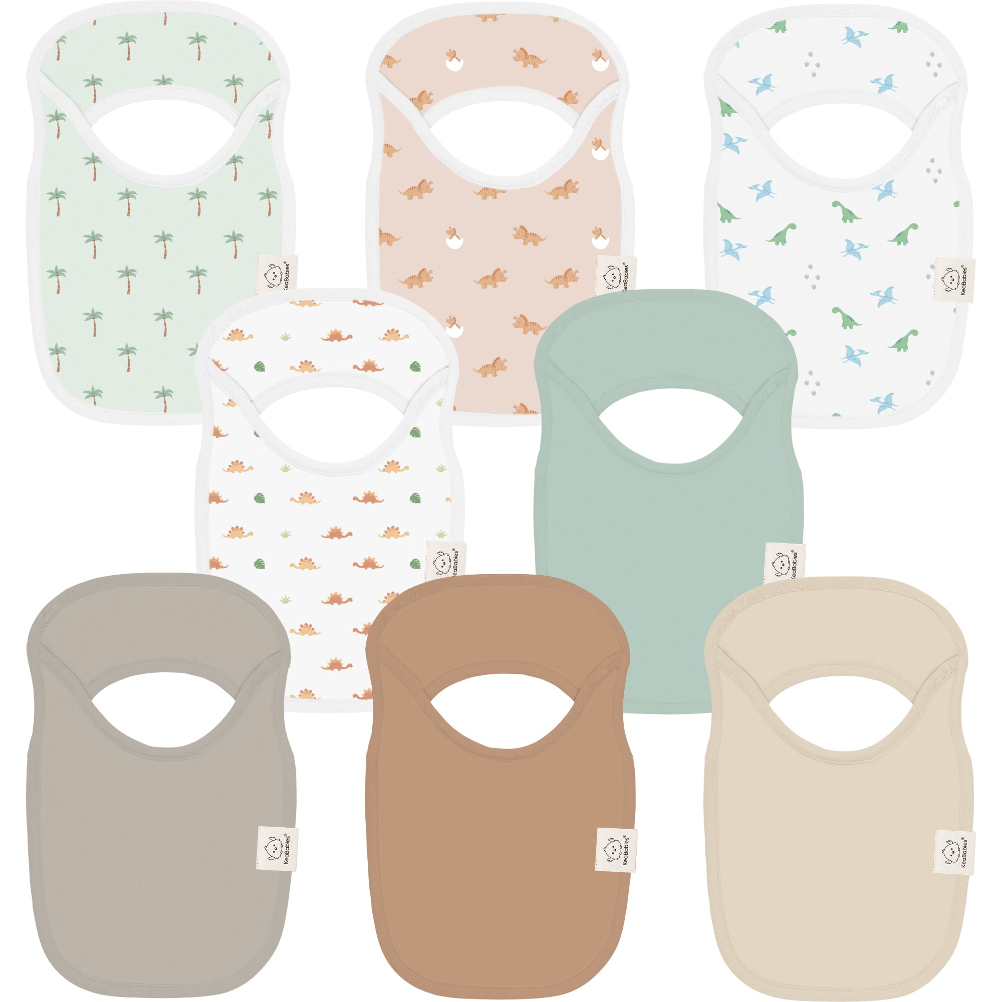 KeaBabies 8Pack Baby Bibs for Boys, Girls, Pullon Bibs, Baby Drool