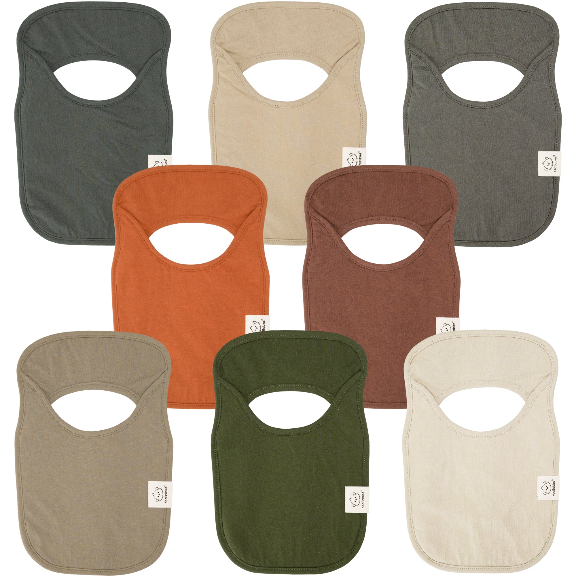 KeaBabies 8Pack Baby Bibs for Boys, Girls, Pullon Bibs, Baby Drool