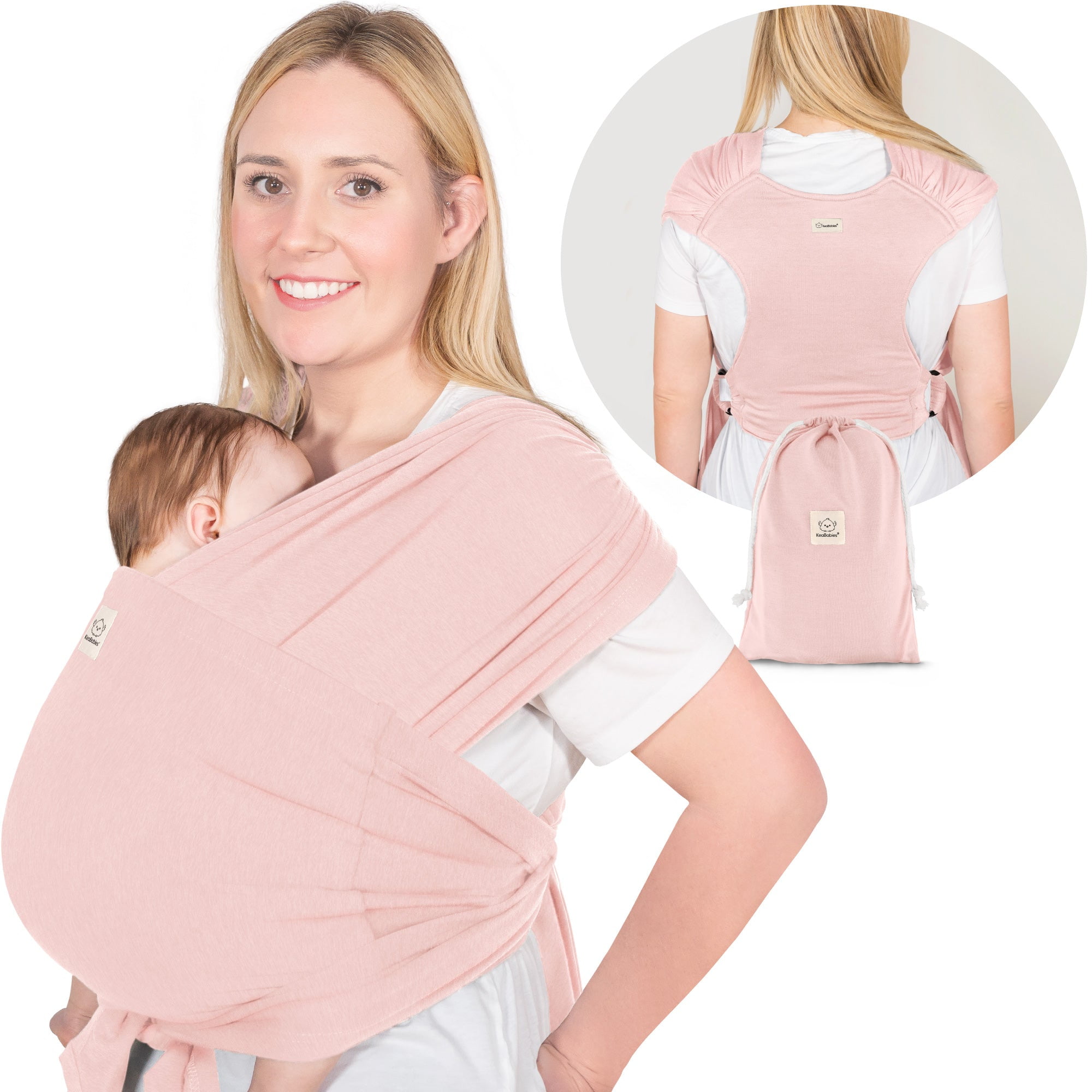 KeaBabies DLite Baby Wrap Carrier, Adjustable Baby Carrier, Baby Sling