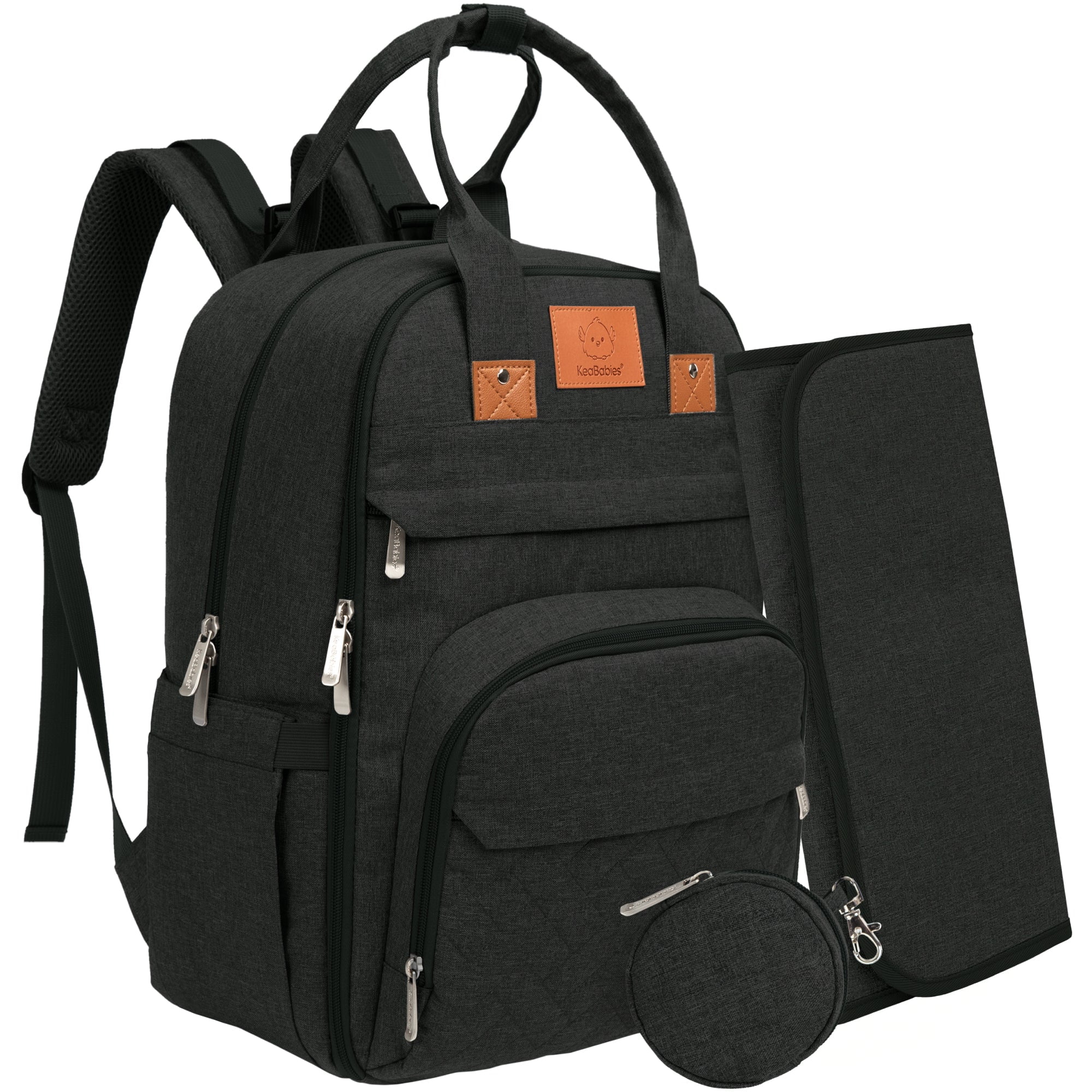 KeaBabies Explorer Diaper Bag/Backpack - Classic Gray