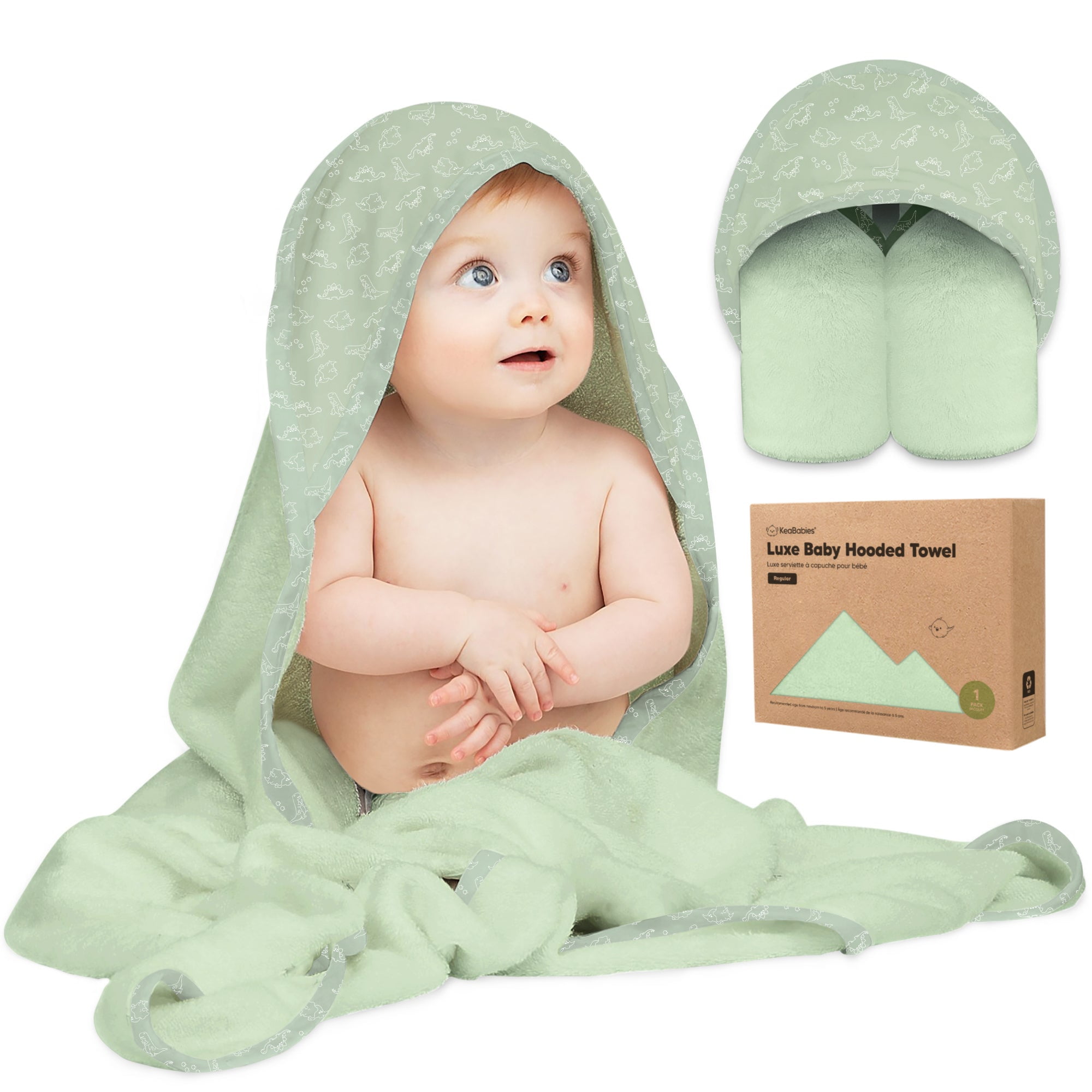 KeaBabies Luxe Baby Hooded Towel, Organic Viscose Bamboo Baby Bath