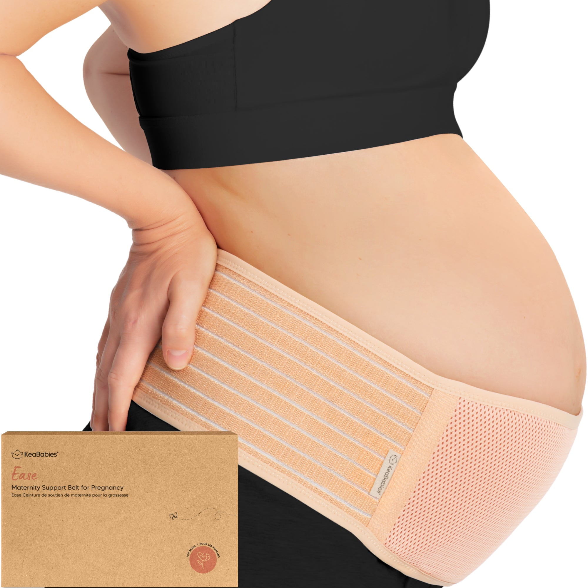 KeaBabies Maternity Belly Band for Pregnancy, Pregnancy Belly Band, Round  Ligament (Classic Ivory) 