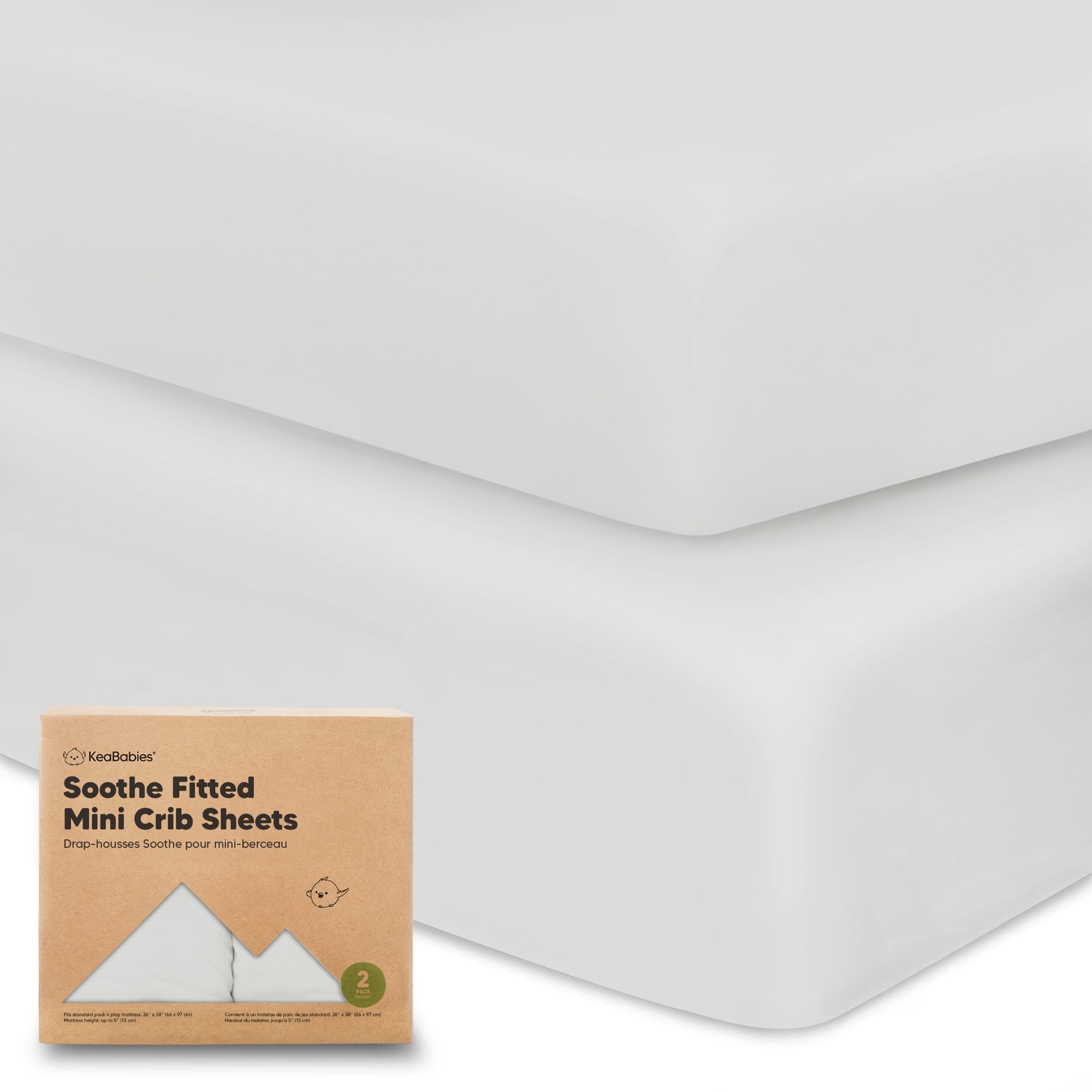 KeaBabies Mini Crib Sheets for Baby Girls, Boys, 2Pack Soothe Pack and