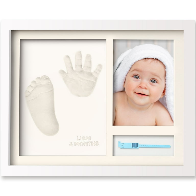 KeaBabies Personalized Baby Hand and Footprint Kit, for Newborn, Boy, Girl  (Alpine White)