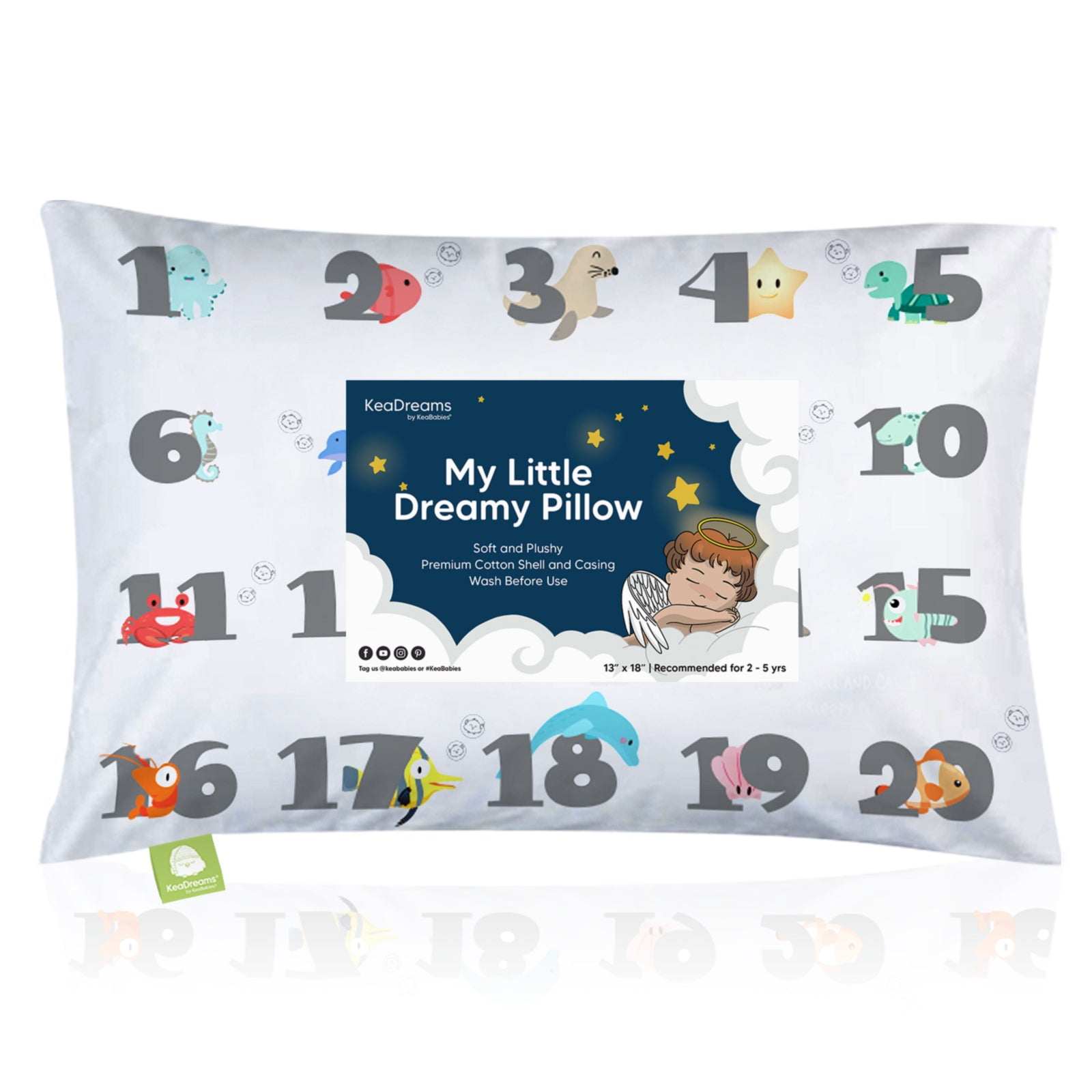 KeaBabies Toddler Pillow with Pillowcase, 13X18 Kids Travel Pillows for Sleeping (Kea123