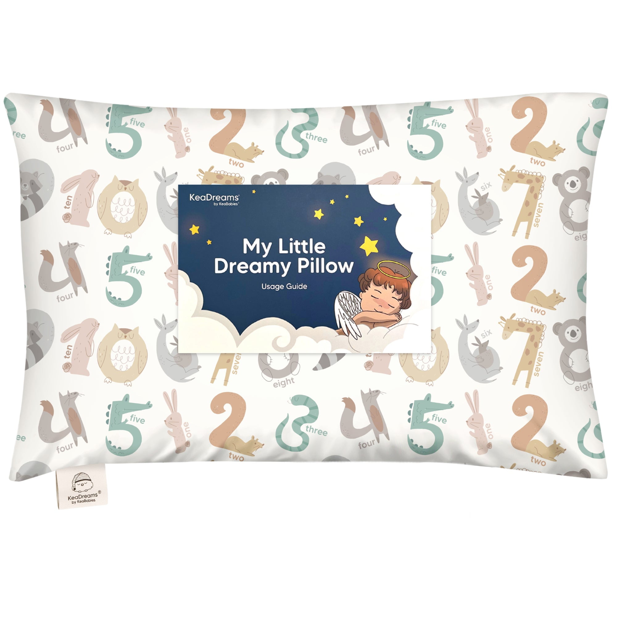 KeaBabies Toddler Pillow with Pillowcase, 13X18 Kids Travel Pillows for Sleeping (Wild Count