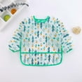 thumbnail image 1 of Keababies Bibs Cartoon Long Sleeve Feeding Apron Waterproof Comfortable Baby Bibs for Eating Mint Green, 1 of 3