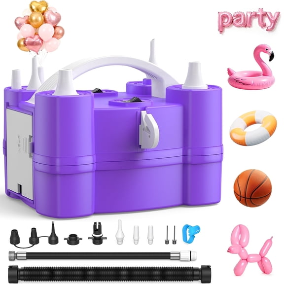 Keaibuding Electric Balloon Pump, 4-in-1 Portable Air Balloon Pump with Multiple Nozzles Inflating Ports & Inflator for All Pump Party Wedding Decoration