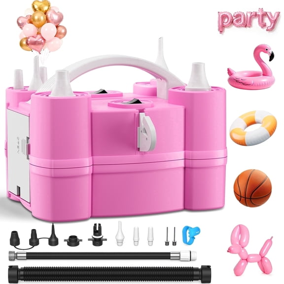 Keaibuding Electric Balloon Pump, 4-in-1 Portable Air Balloon Pump with Multiple Nozzles Inflating Ports & Inflator for All Pump Party Wedding Decoration