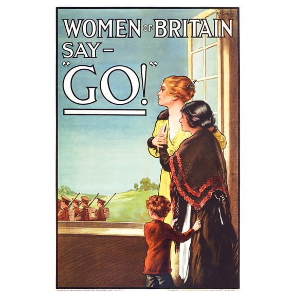 Kealey WWI War Women Britain Say Go British Recruitment Advert Extra Large XL Wall Art Poster Print