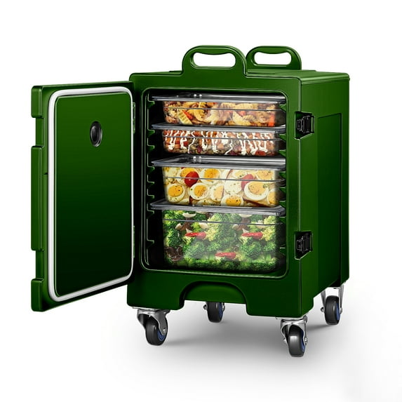 Catering Hot Box Food Warmer, 82Qt LLDPE Insulated Food Pan Carrier w/Wheels, Stackable Design, Handles