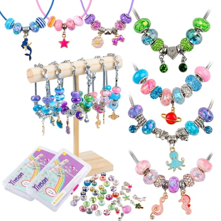 Kean Beauty Charm Bracelet Making Kit, Unicorn & Mermaid Craft Gift Set — Inspires Imagination and Creativity. Perfect Jewelry-Making Kit as a Gift for Girls Ages 5 to 12 (130 Pieces)
