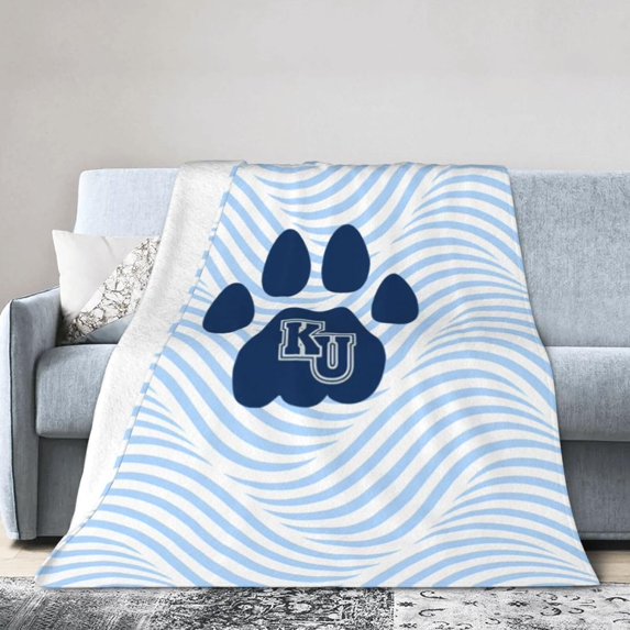Kean University Logo Fleece Blanket, Very Soft Microfiber Flannel Blanket for Couch Warm and Cozy for All Seasons