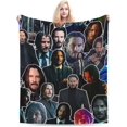 thumbnail image 1 of Keanu Actor Reeves Throw Blanket Flannel Blanket Warm Soft Microfiber Blanket for Living Room Couch Sofa Bedroom Decor Gifts 50"x40", 1 of 5