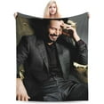 thumbnail image 1 of Keanu Actor Reeves Throw Blanket Flannel Blanket Warm Soft Microfiber Blanket for Living Room Couch Sofa Bedroom Decor Gifts 50"x40", 1 of 5