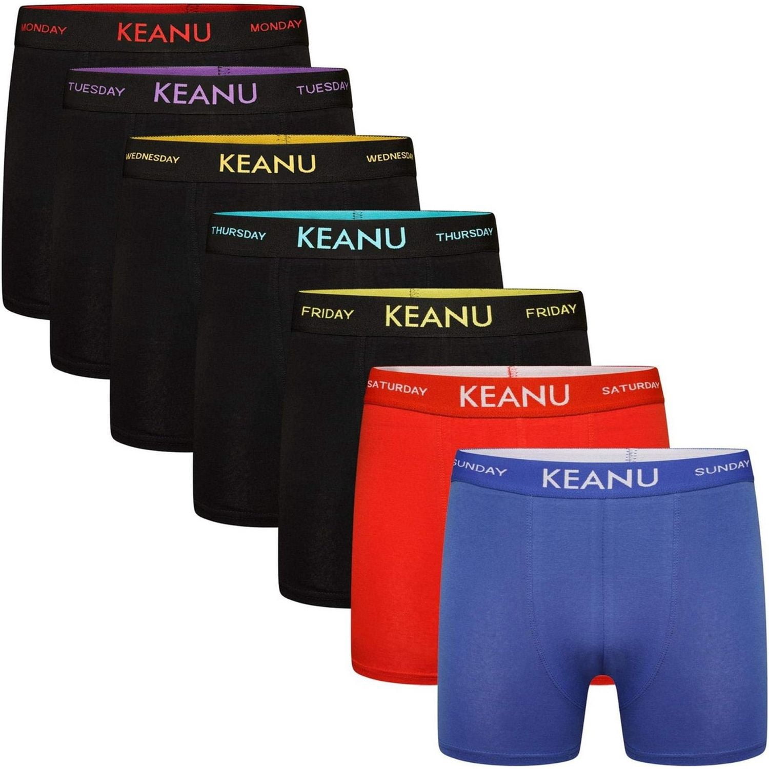Keanu Boys Days of The Week Cotton Blend Boxer Shorts (Pack of 7 ...