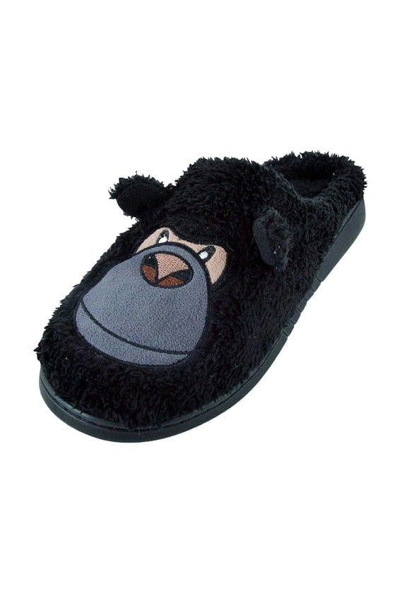 Boys/Girls Gorilla Faux Fur Embroidered Mules