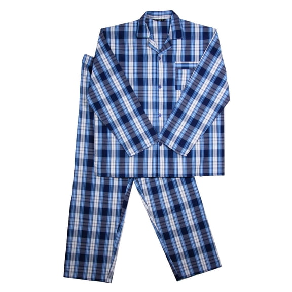 Keanu Mens Checked Woven Long Pyjama Set
