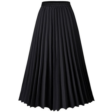 Fantaslook Midi Pleated Skirts for Women Polka Dot Swing High Waist ...