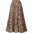 thumbnail image 1 of Keasmto Women Skirts Leopard Pleated Skirt Midi Long Cheetah High Waist Ladies Elasticized Summer A Line Skirts for Work Office XS, 1 of 5