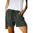 thumbnail image 1 of Keasmto Womens Shorts Summer Drawstring Casual Elastic Waist High Rise Lightweight Plus Size with Pockets Green L, 1 of 5