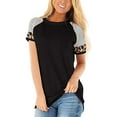 thumbnail image 1 of Keasmto Womens T Shirts Leopard Print Tunic Tops Casual Tees Short Sleeve Summer Fashion Blouses Clothes Black L, 1 of 4
