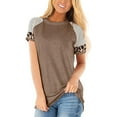 thumbnail image 1 of Keasmto Womens T Shirts Leopard Print Tunic Tops Casual Tees Short Sleeve Summer Fashion Blouses Clothes Coffee XL, 1 of 4