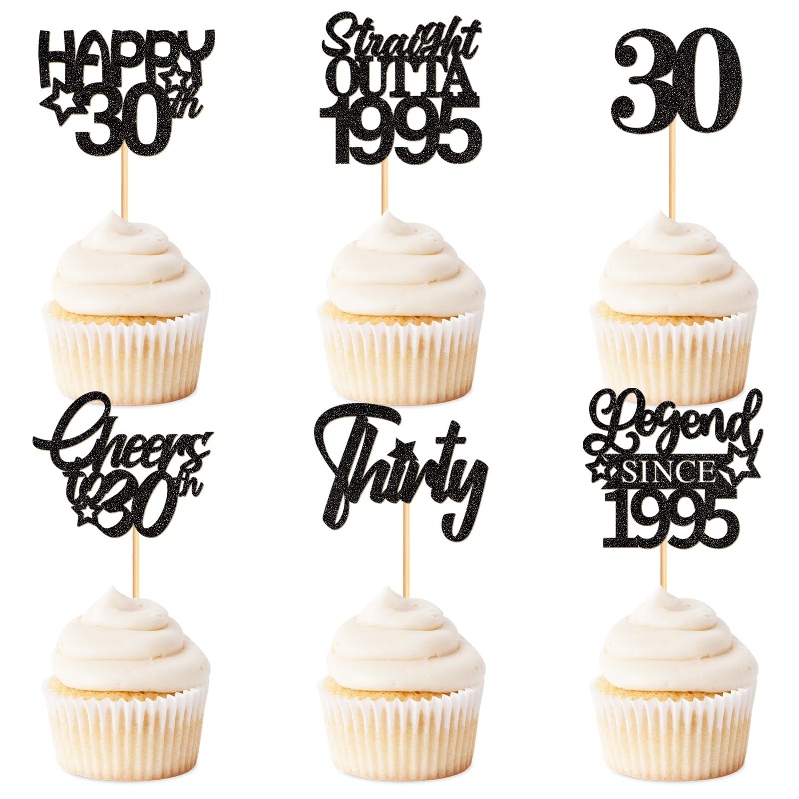 The 1975 Xsstarmi 24 Pack Legend Since 2015 Cupcake Toppers Black 40th ...