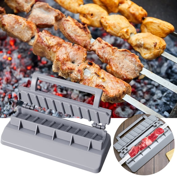 Kebab Maker Press Machine, Large Kabob Skewers Mould, Manual Barbecue Mutton Meat Kabab Skewer Mold, BBQ Kebob Kebabs Grill Tool