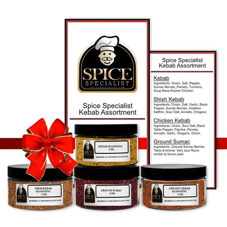 Kebab Seasoning Assortment Gift Set - 4 Seasonings Included - Weight Varies by Spice
