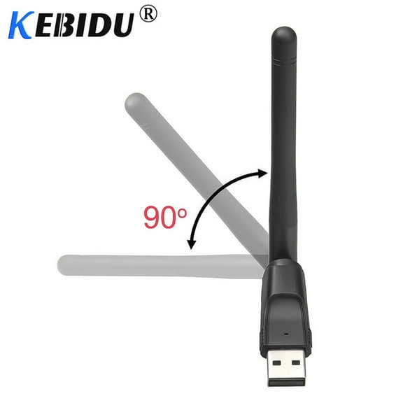 Kebidu 150m USB 2.0 WiFi wireless network card 802.11 b/g/n LAN antenna adapter for laptop PC Win 7 8 10 Mac iOS Android Linux