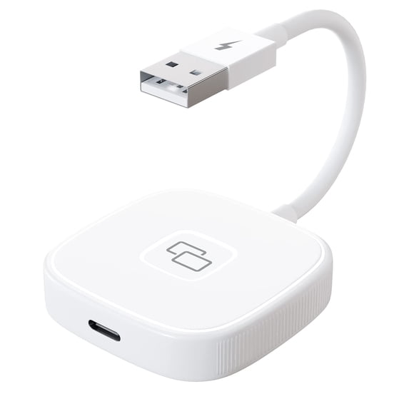 Kebiory Adapter for iPhone,Carplay to Car Mirror Adapter Wired Carplay Mirrorring Dongle Carplay Adater for Factory Wired Carplay Converter (White-7)