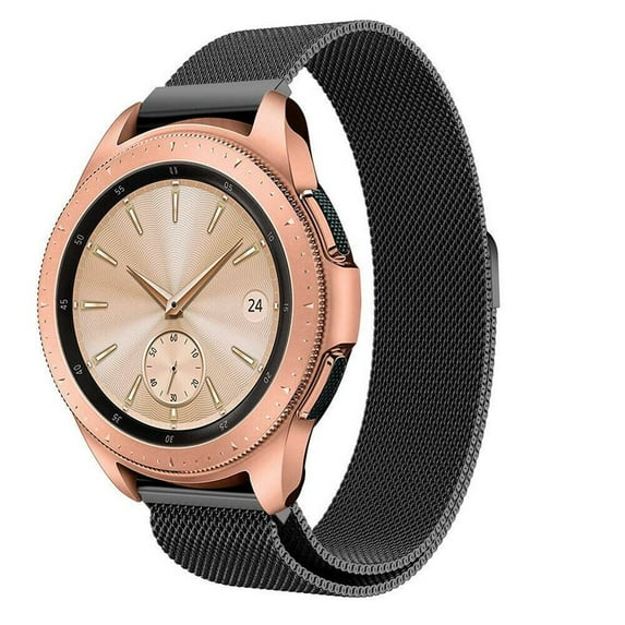 Kebiory Band Compatible with Samsung Galaxy Watch 4/Active 2 40mm 44mm/Gear S2 Classic/Galaxy Watch 5 40mm 44mm/Watch 5 pro 45mm,20mm Milanese Mesh Woven Stainless Steel Watchband Strap(Black)