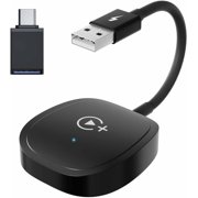 Kebiory Carplay Wireless Adapter with YouTube Netflix Tiktok,Wireless Apple Carplay for Factory Wired Carplay to Wireless,Support Online Update Just Plug and Play,Compatible for iPhone (Black)