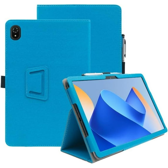 Kebiory Case for DOOGEE U9 10.1 inch Tablet,Full Shockproof Folding Stand Protective Cover with Pencil Holder & Wrist Strap PU Cover for DOOGEE U9/DOOGEE U10/DOOGEE U10 PRO Tablet (Blue)